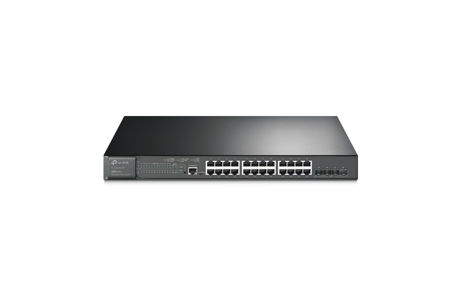 PoE+ Switch TL-SG3428XMP 28 Port<br>JetStream 24-Port Gigabit L2+-Managed-PoE+-Switch mit 4 10G-SFP+-Slots