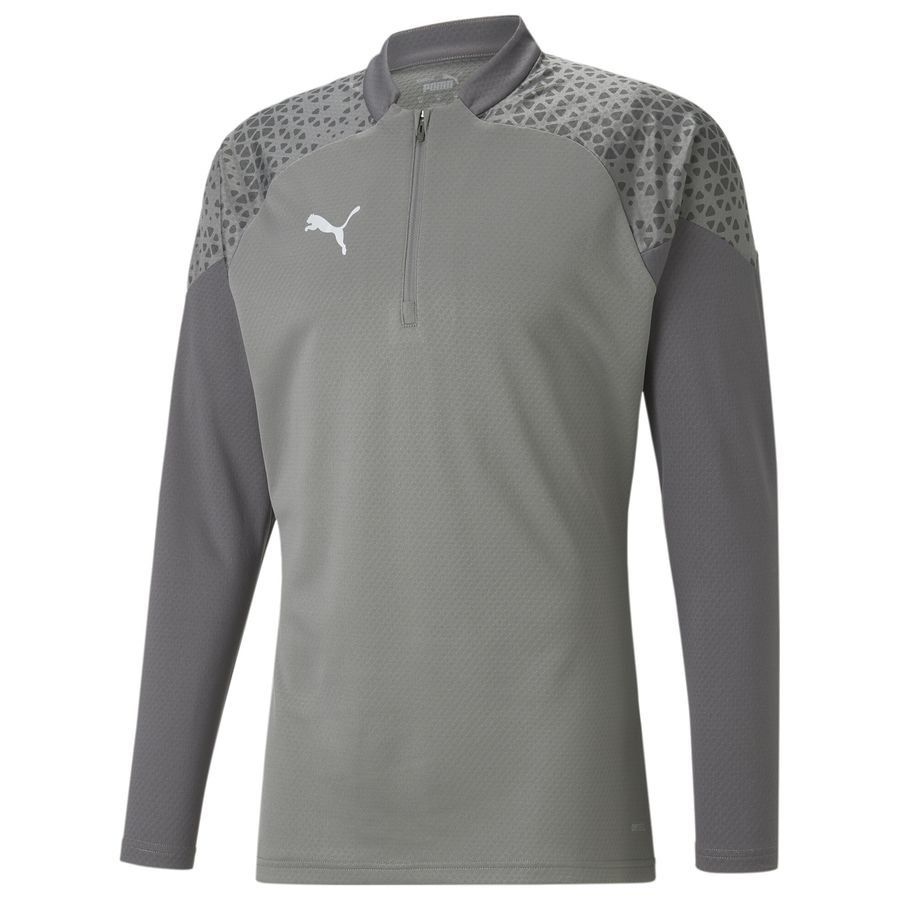 PUMA Maillot d'Entraînement teamCUP Fermeture Éclair 1/4 - Gris