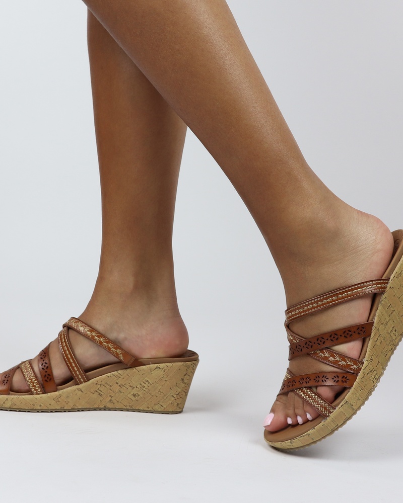 Skechers Luxe Foam Sleehak  - cognac