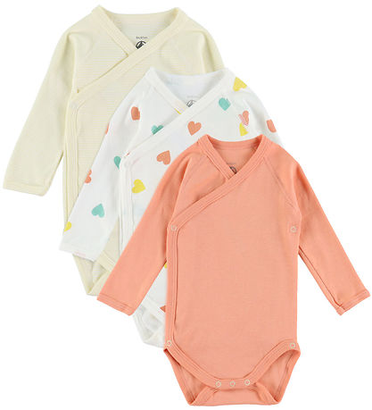 Petit Bateau Body L/æ - 3er-Pack - Rosa/Gelb