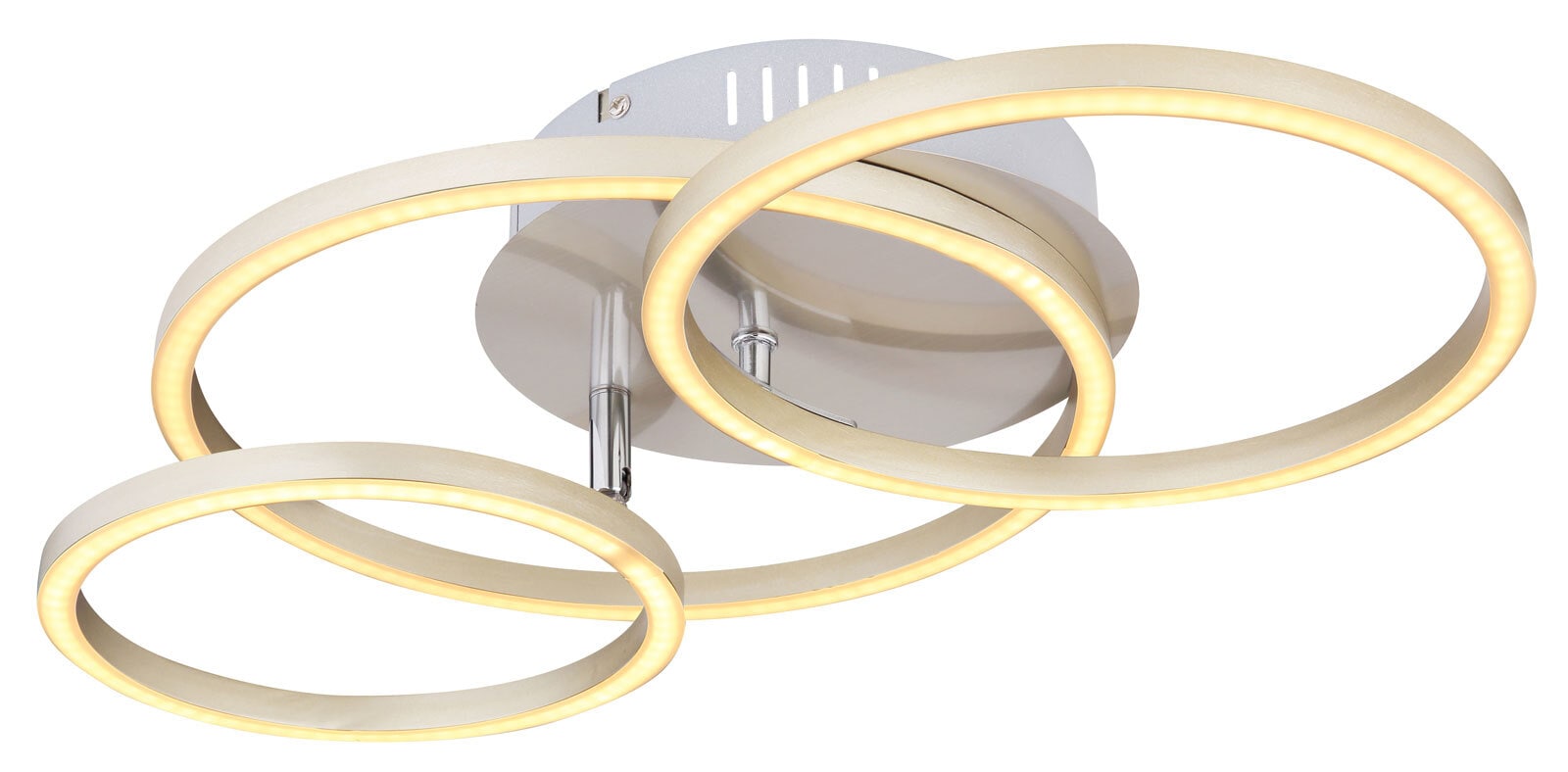 KENDY Deckenlampe silberfarben, goldfarben, B/H/T: 65,5 x 7,5 x 40,6 cm, Kunststoff, Metall