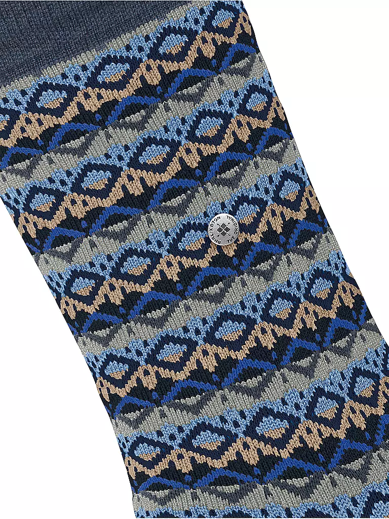 BURLINGTON Damen Socken MODERN FAIR ISLE 36-41 dark blue melange blau