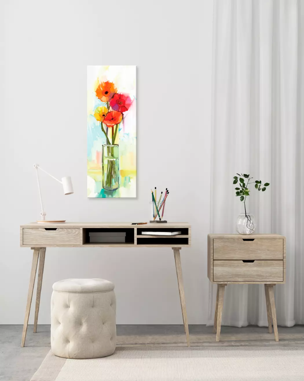 Wandbild 30 x 80 cm Colourful flowers