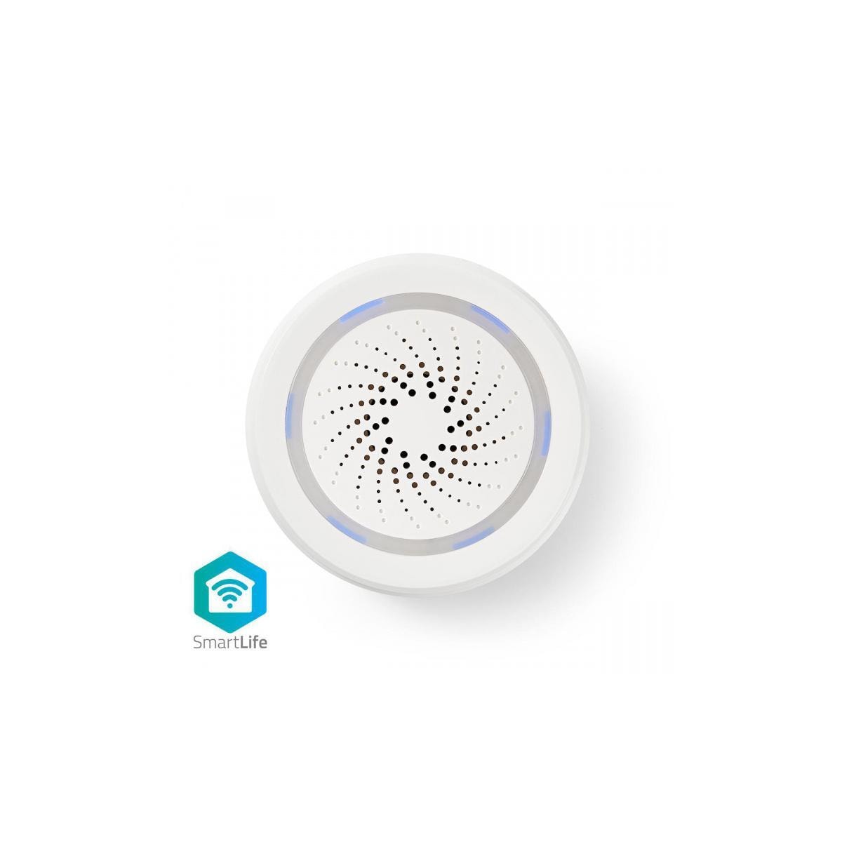 Nedis SmartLife Sirene | Wi-Fi | Nettstrøm drevet | 8 Lyder | 85 dB | Android™ / IOS | Hvit