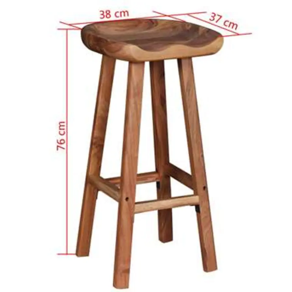 vidaXL - Barkruk - Bruin - Hout - 2 stuks