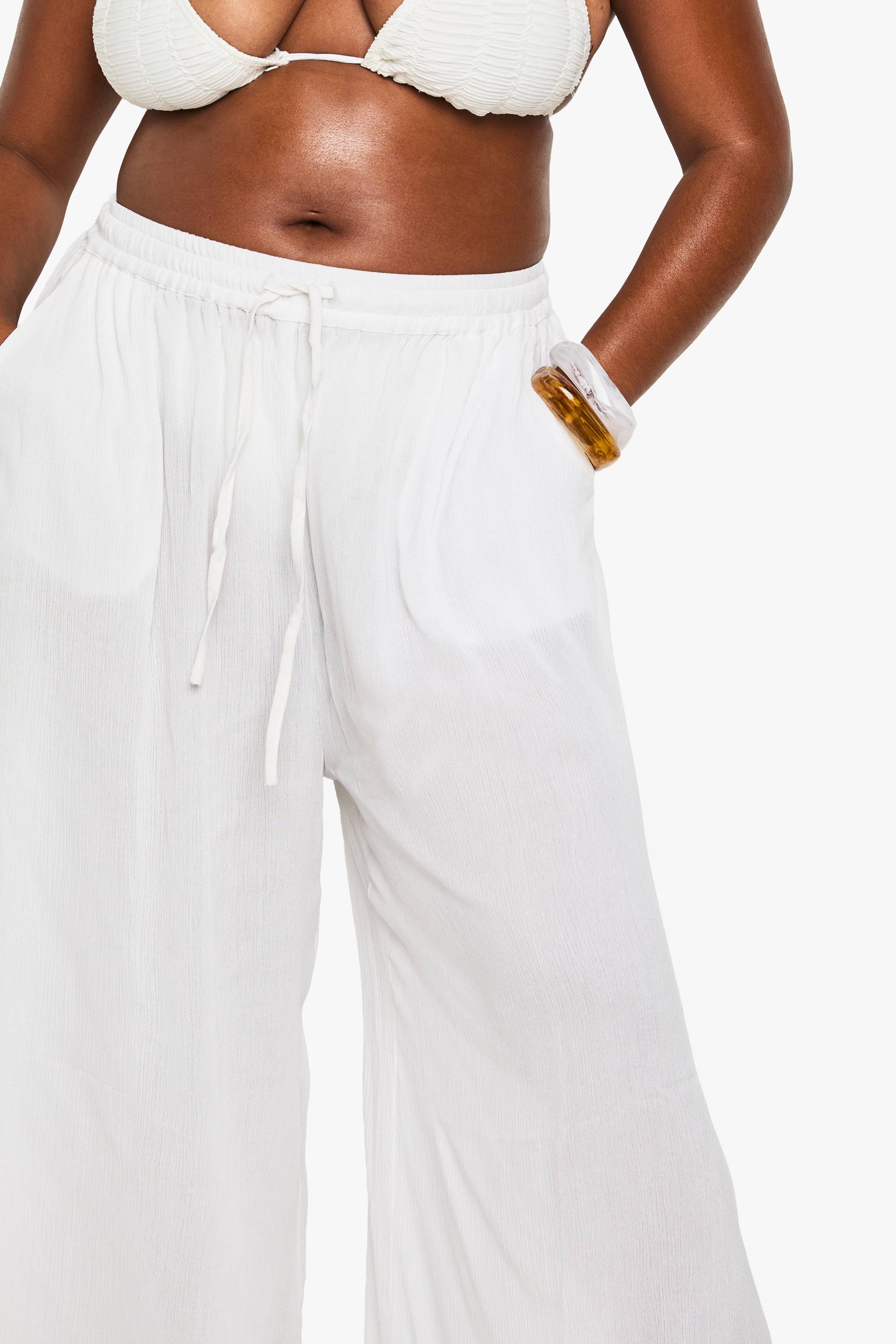 boohoo Plus Beachwear Essentials Pantalon à Jambe Larges