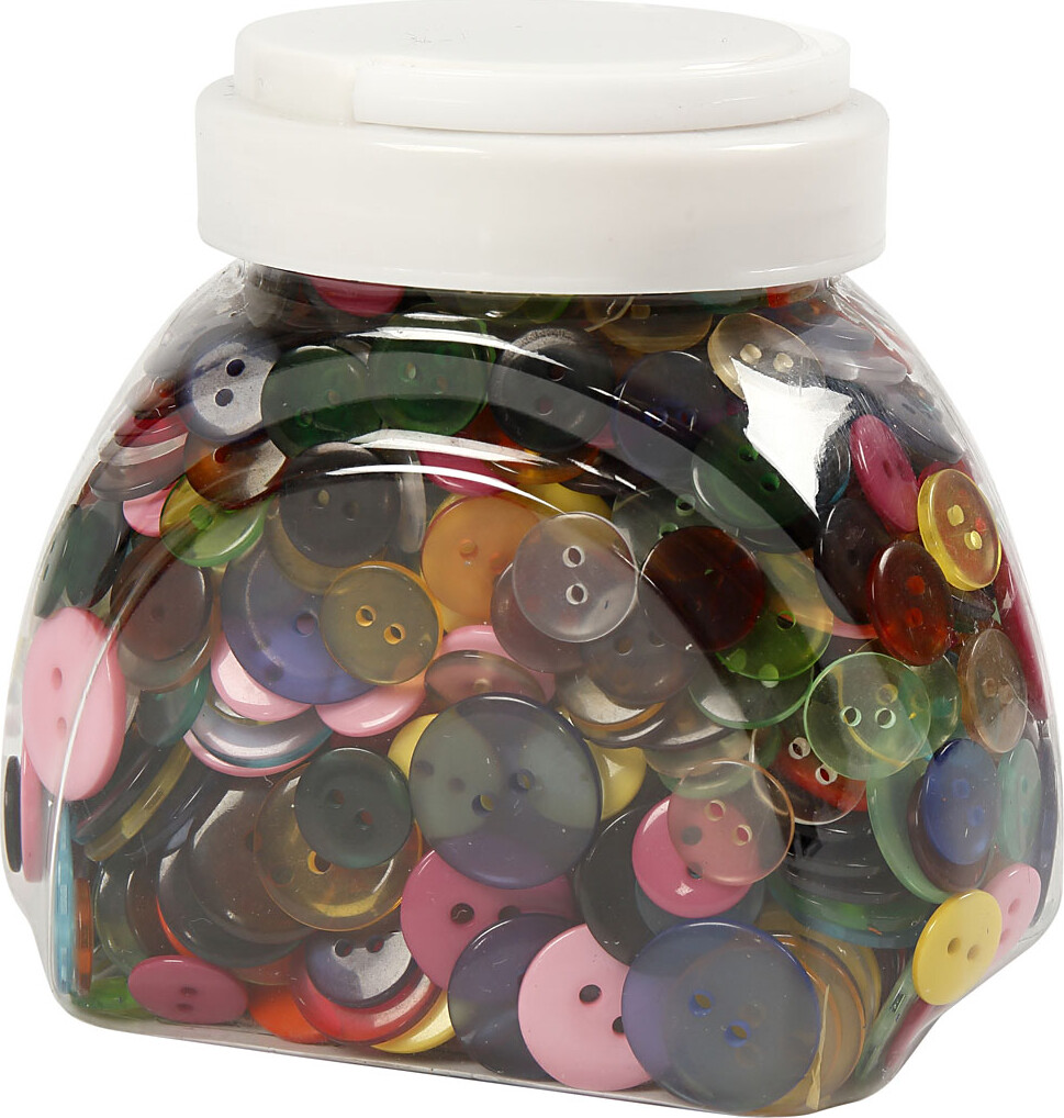 Knappe-Mix - Ø 12+18+20 MM - Assorterede Farver - 800 Stk