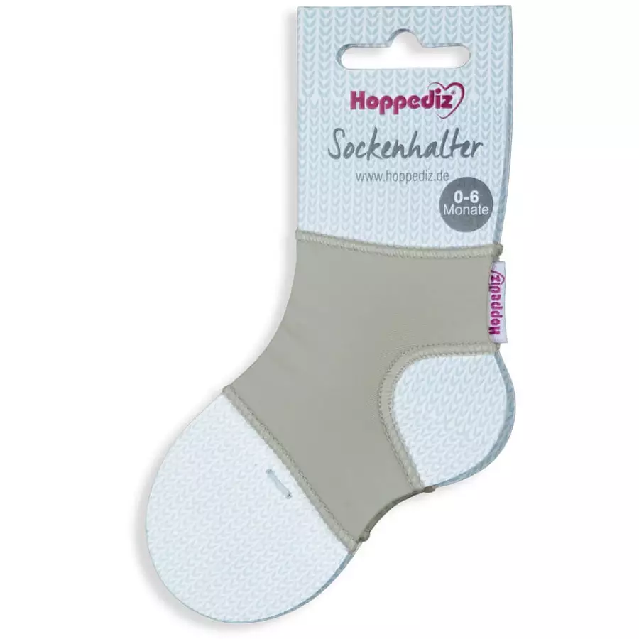 Hoppediz Babysocken Sockenhalter grau