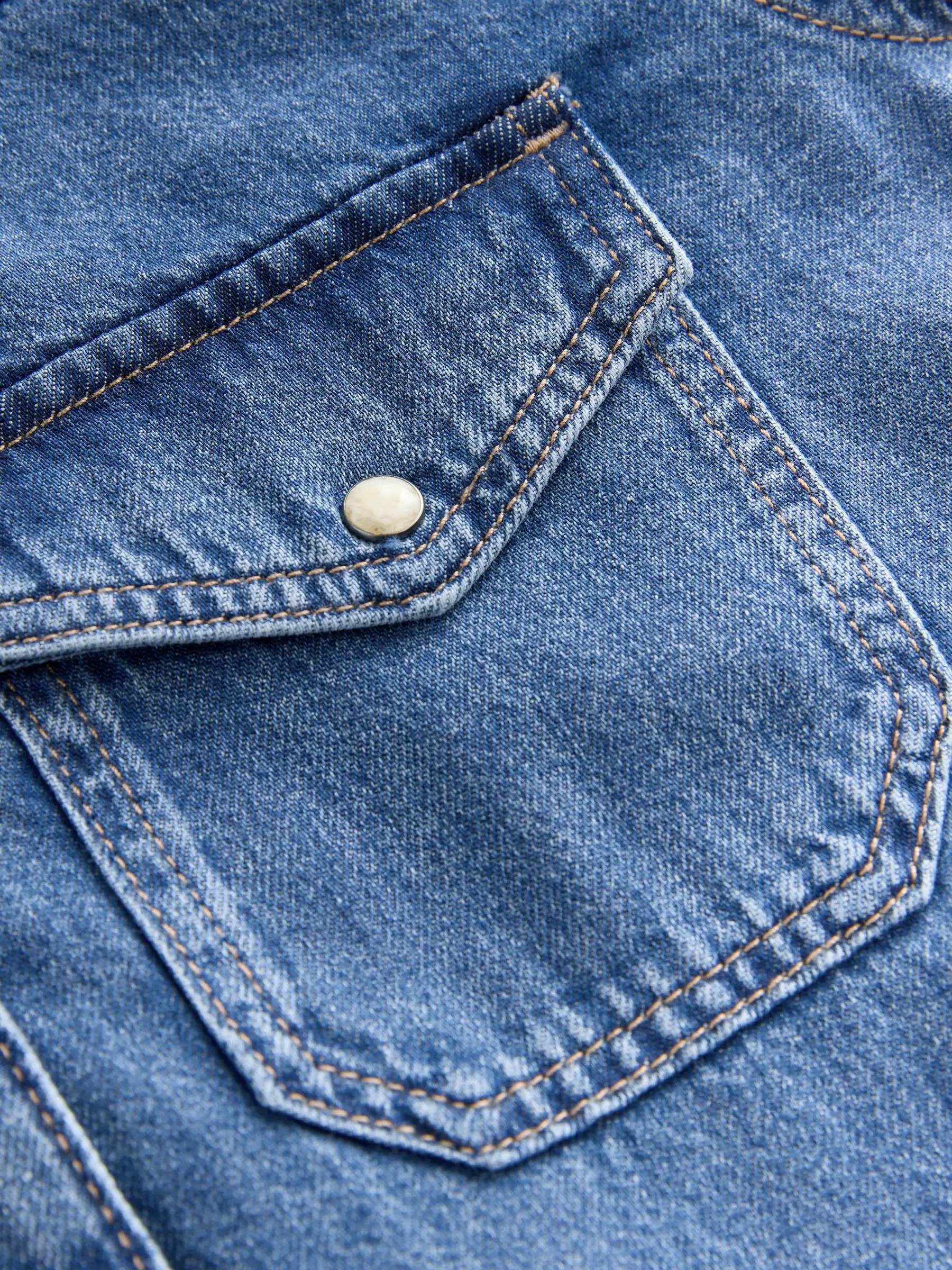 Normaal blauw - Western denim 100% katoenen jumpsuit