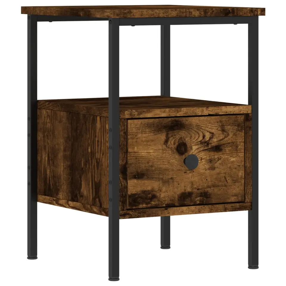 vidaXL - Nachtkastje - Bruin - Bewerkt hout - 2 stuks