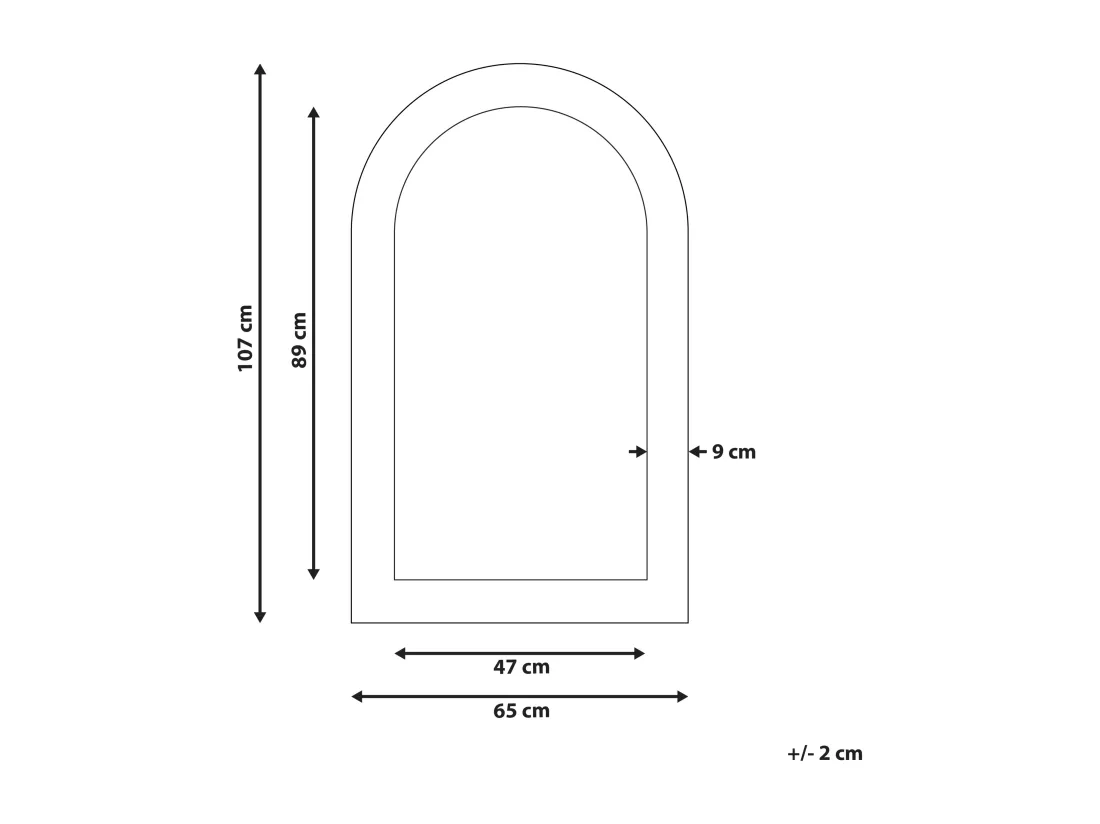 Miroir CHANDON 65 cm 107 cm Bois Blanc