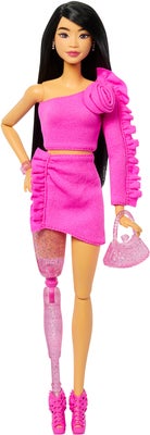 Barbie Deluxe Style Dukke Svart Hår & Beinprotese