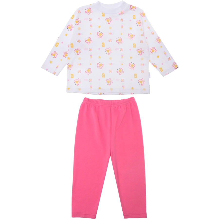 Liliput 2tlg. Schlafanzug Schmetterling weiss-pink