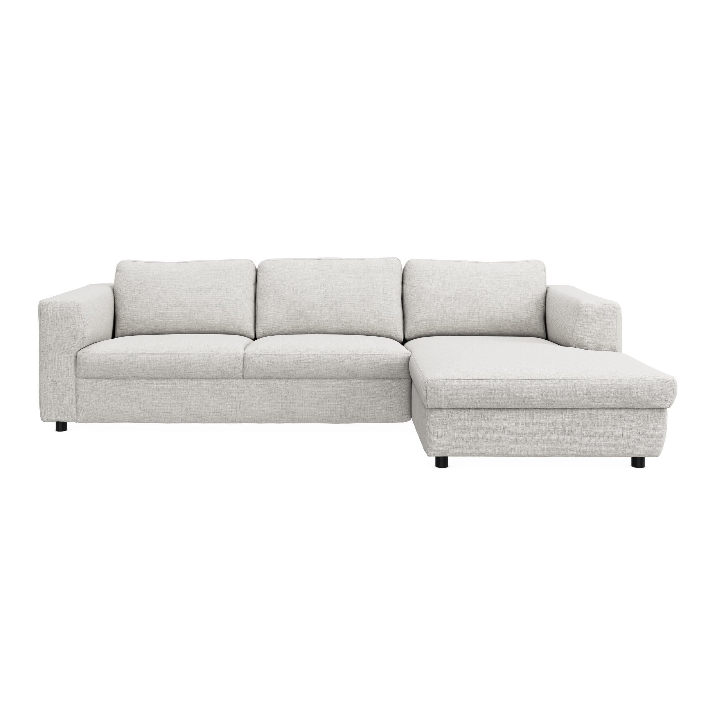 Lean højrevendt sofa med chaiselong