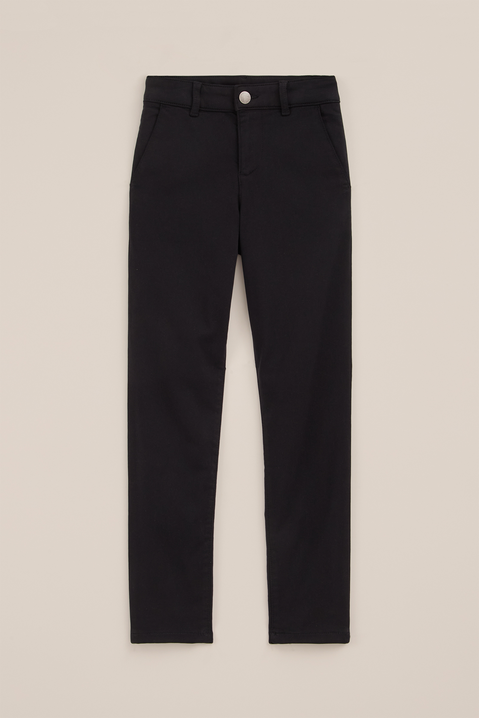 Jongens slim fit chino van jogkwaliteit WE Fashion Zwart