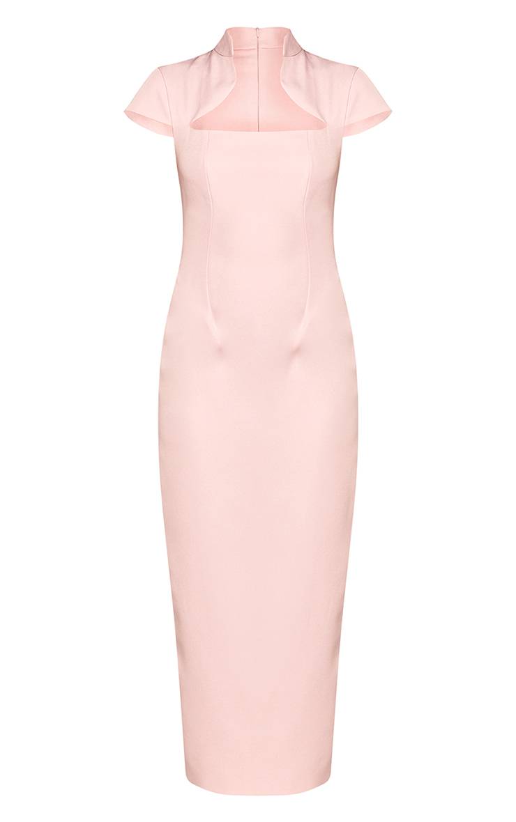 Rose Bébé Robe Midaxi Tissée À Manches Courtes