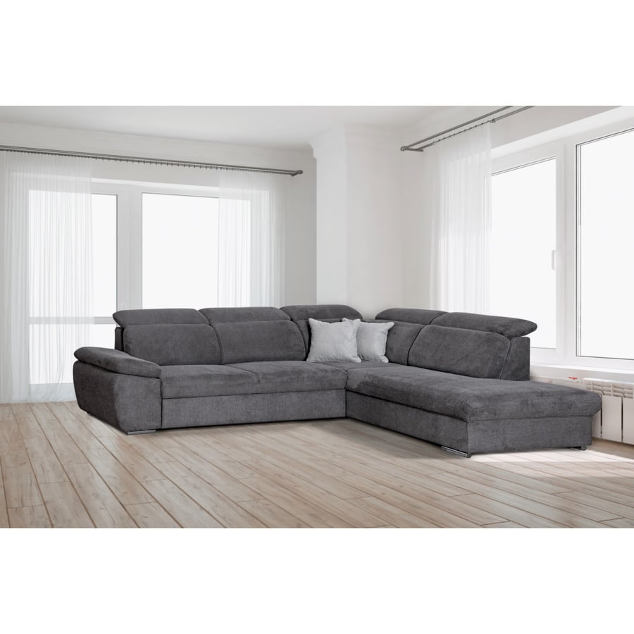 Ecksofa Pike Leder, Ottomane rechts fango