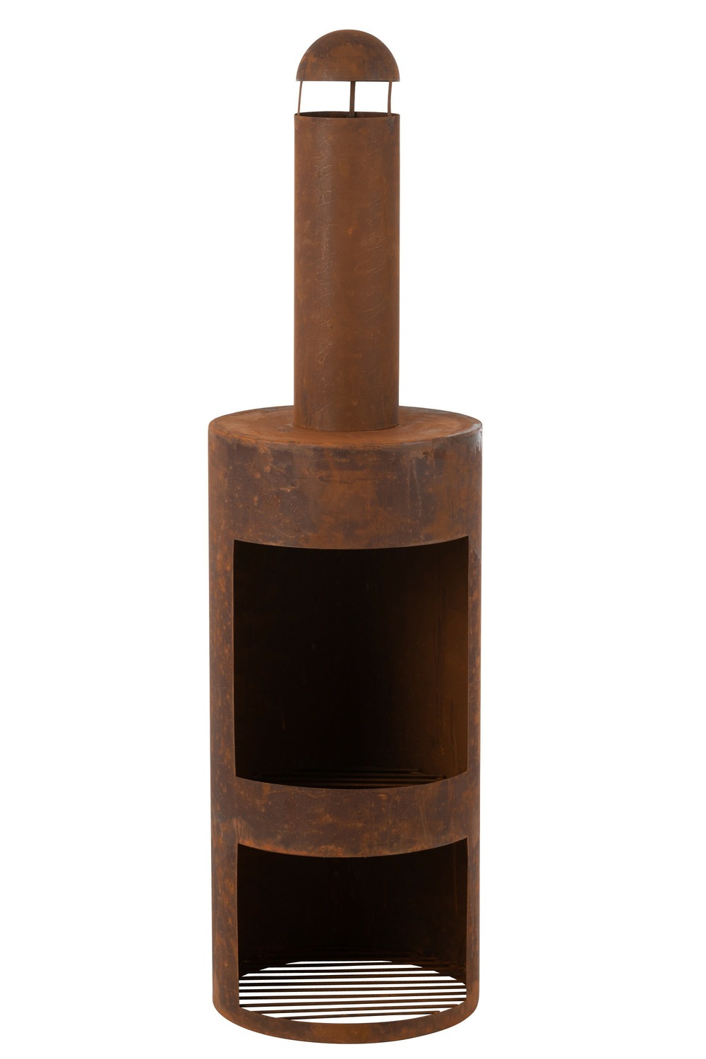 Four a bois ronde metal avec imitation rouille