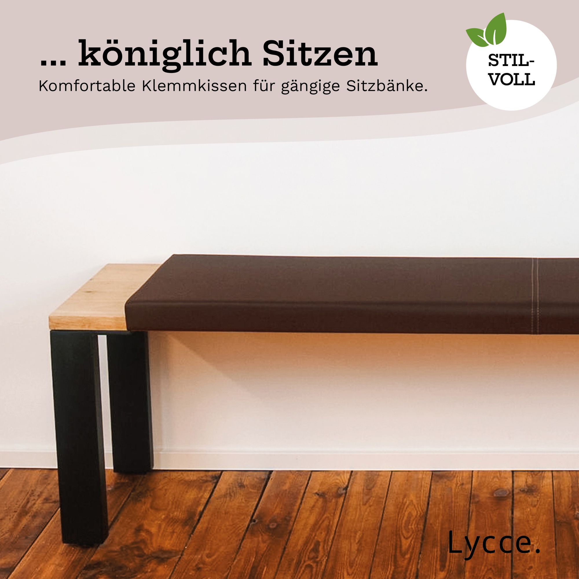 Lycce XXL Klemmkissen Sitzkissen mit 1 Leiste, Kunstleder, Breite 1,5m
