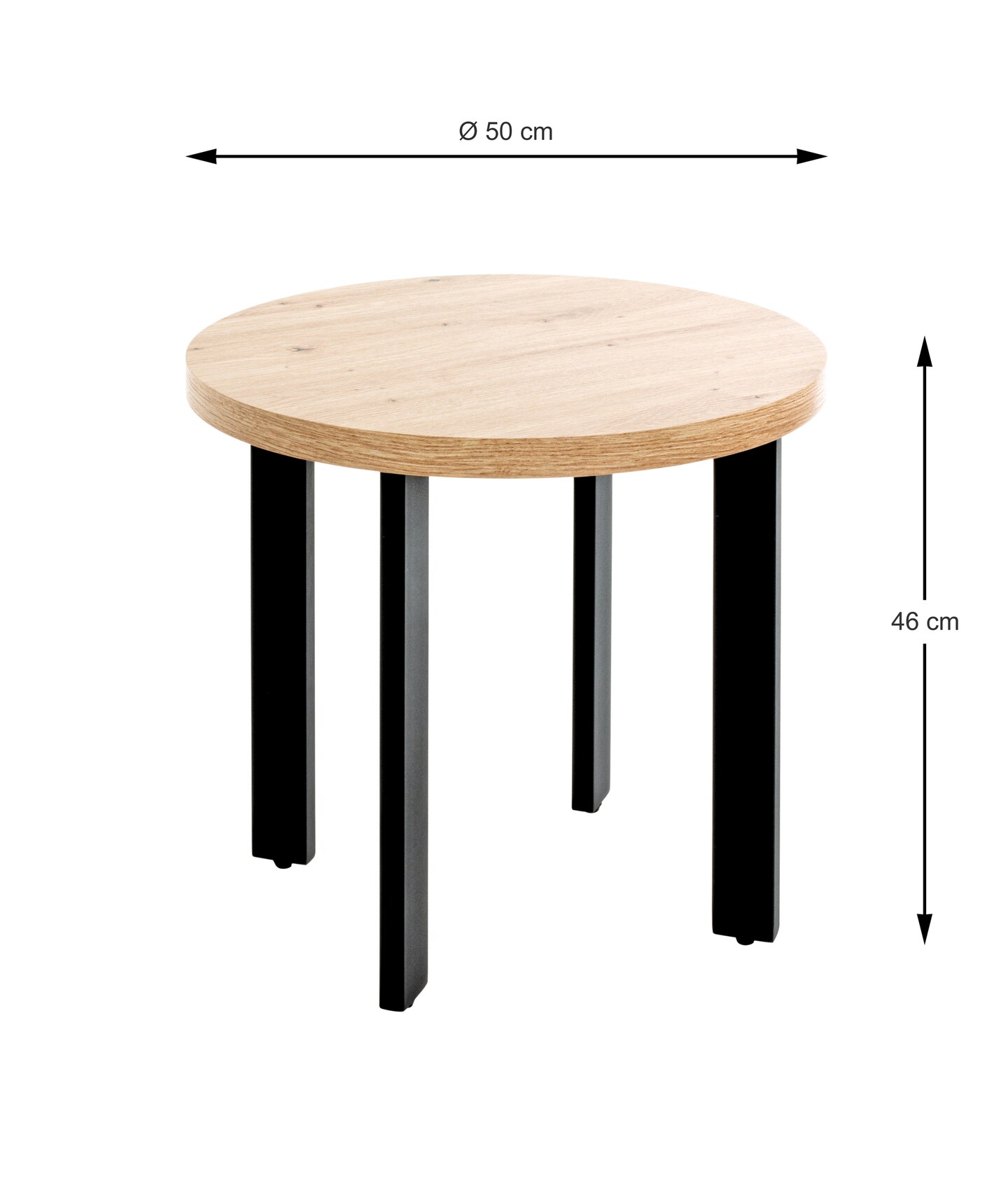 Beistelltisch 50 x 46 cm braun/schwarz