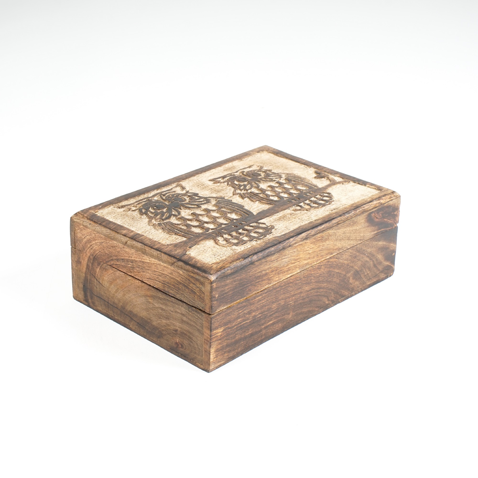Schatulle 'Eulen', Mangoholz, B 26 cm, L 18 cm, H 9 cm von fischer's lagerhaus