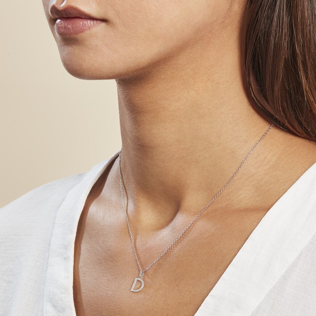 Pendentif Ionia Lettre Or Blanc