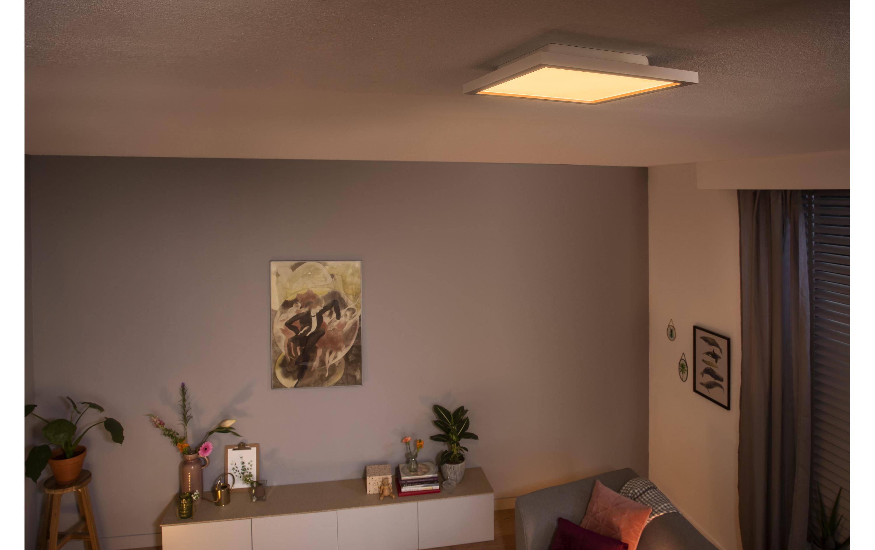 White Ambiance Aurelle Panelleuchte 60 x 60 Weiss + Dimmer<br>Flaches Hue Panel