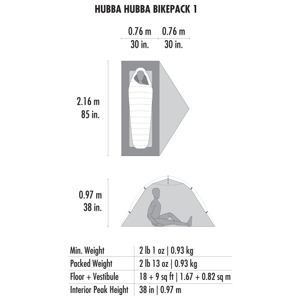 MSR - Hubba Hubba Bikepack 1 - Tente 1 place