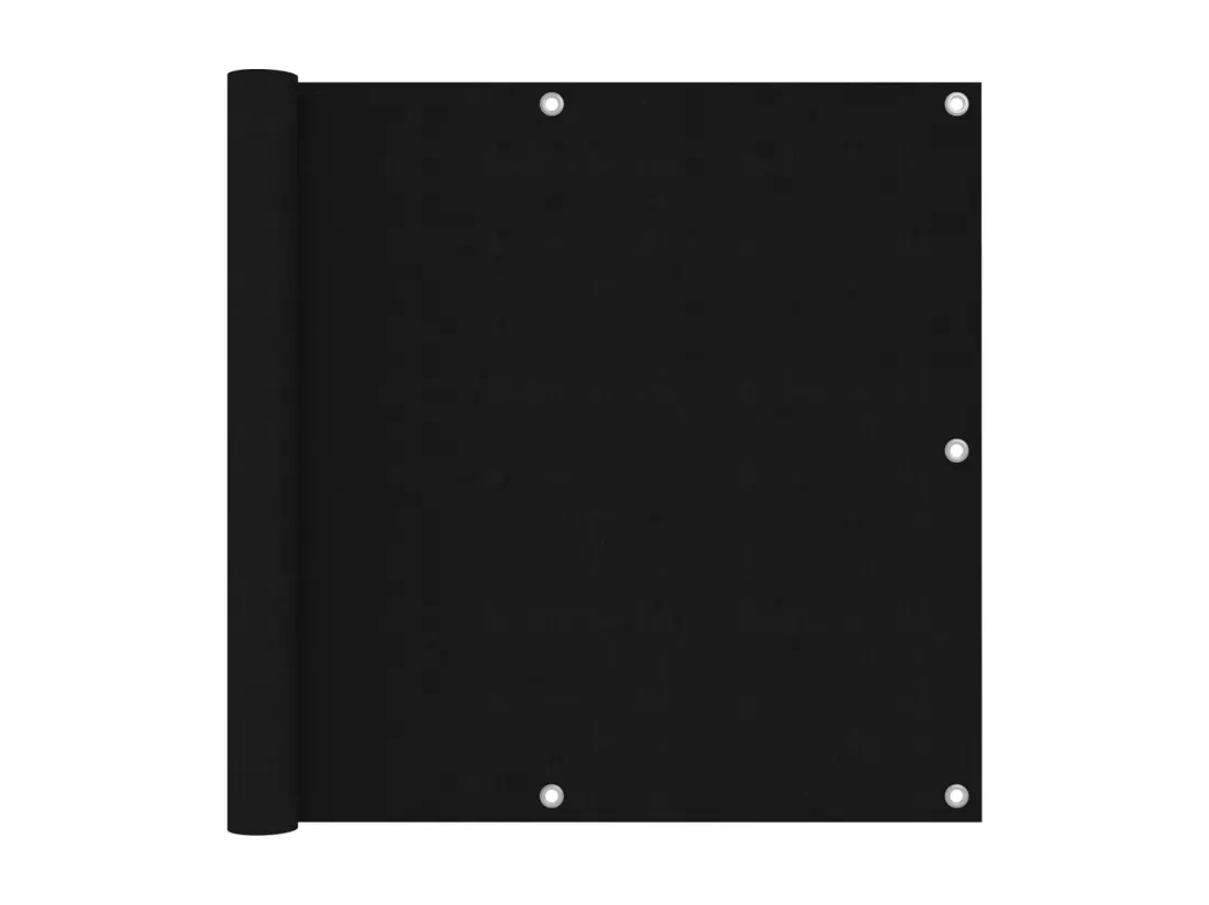 Écran de balcon Noir 90x600 cm Tissu Oxford