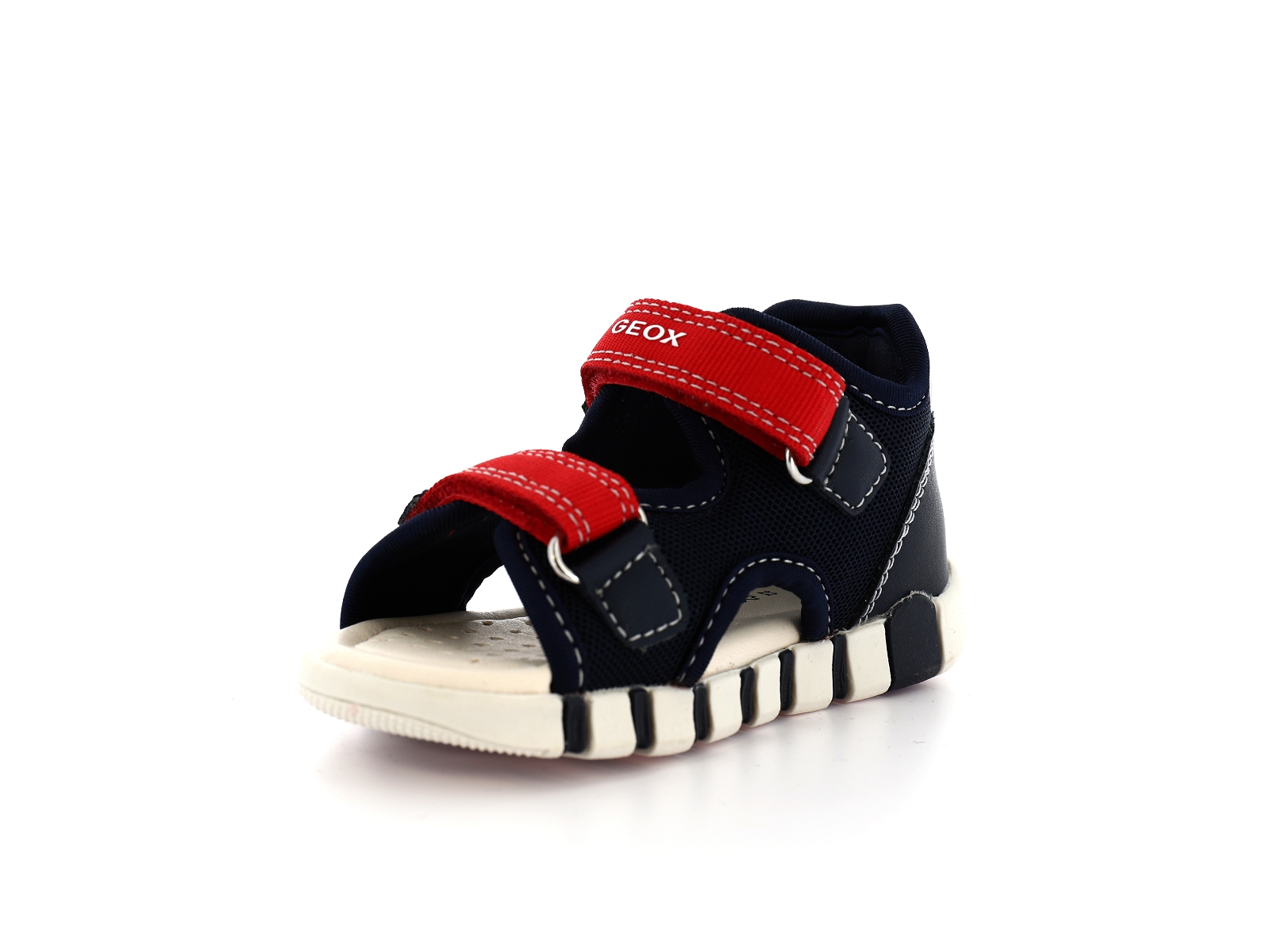 Geox-SANDAL IUPIDOO B455PA Matières combinées Marine Rouge