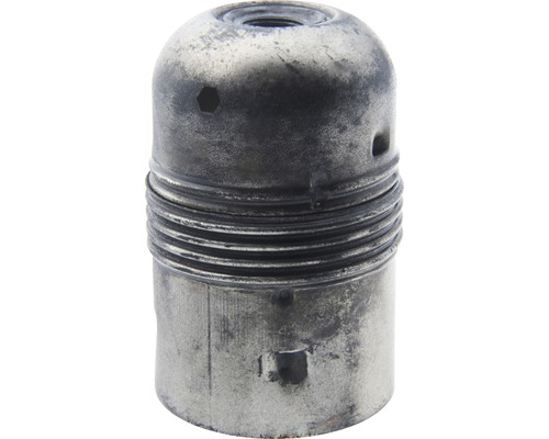 E27 metalen lamphouder met korte schroefdraad, vintage patina/zilver