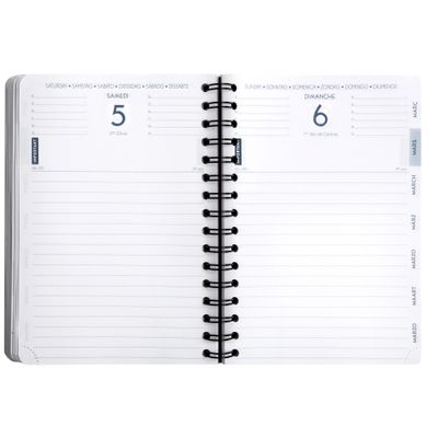 Agenda à spirale Age Bag - 1 jour par page - 15 x 21 cm - havane - Exacompta