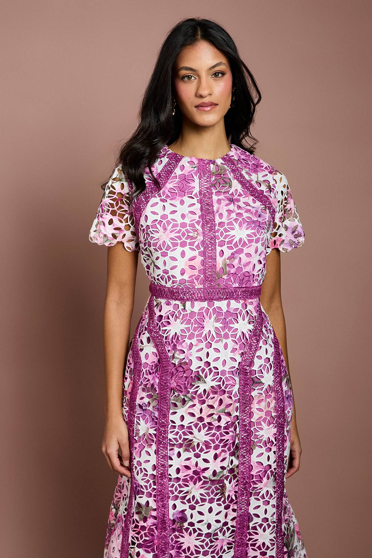 Coast Robe Crayon Midi En Dentelle Imprimée Petite