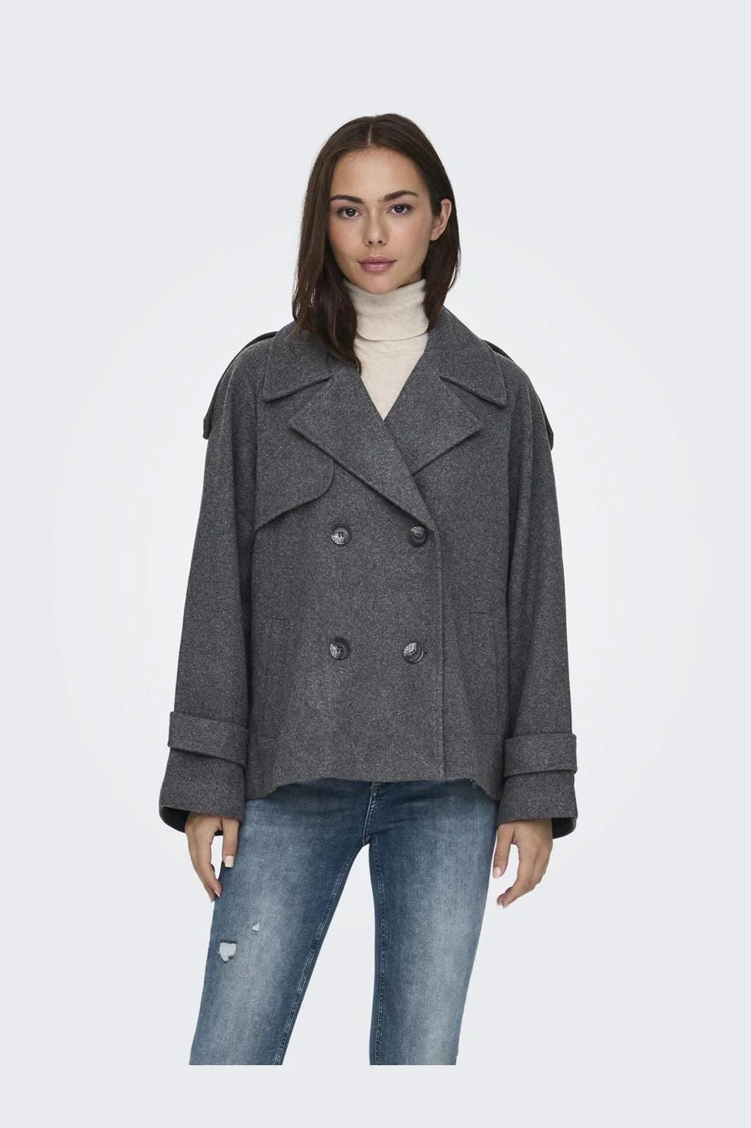 Only Onlmaisy Short Wool Life Trench Nc