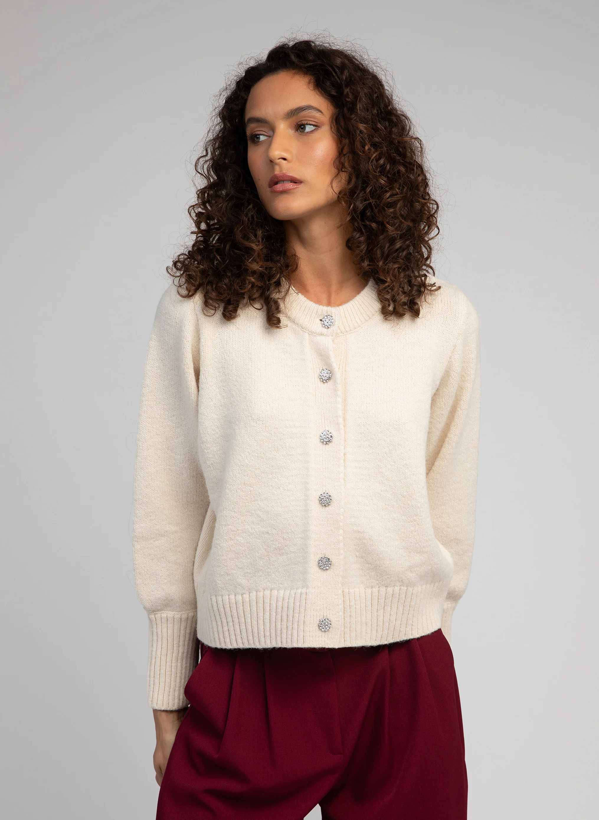 VELICIA - Cardigan col rond | Noir
