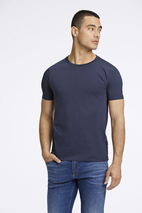 Lindbergh Mens stretch crew neck tee S/S Blå