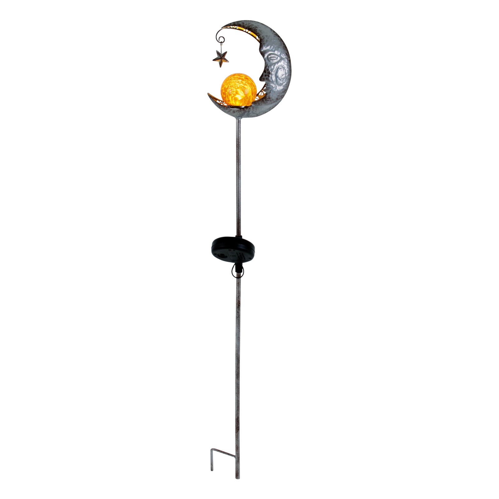 LED-Solarleuchte Mond - silber - 85,7 cm