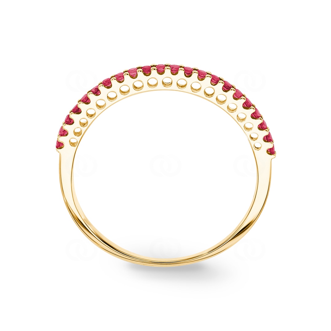 Mémoire Ring 750/18 K Gelbgold mit Rubinen