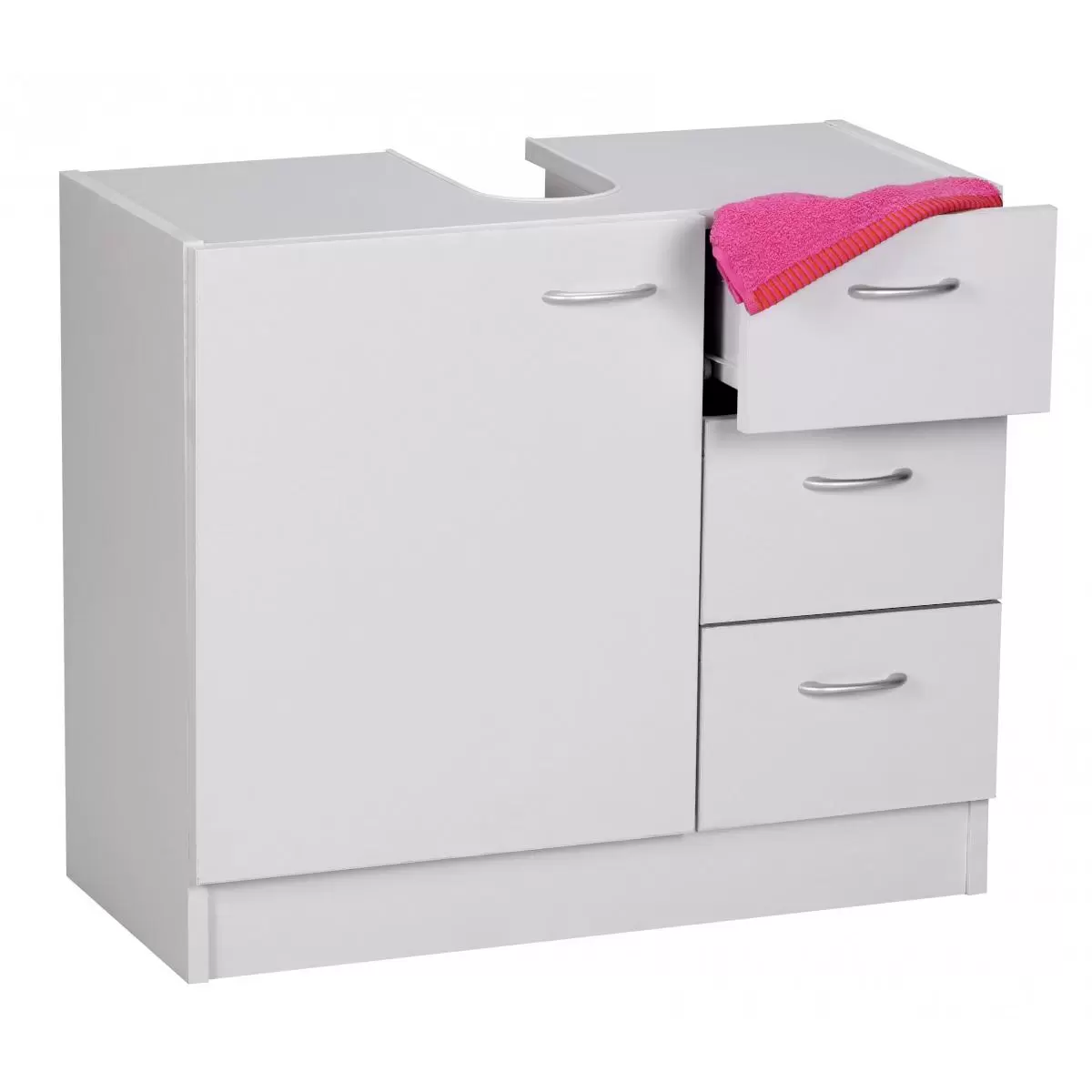 Waschbeckenunterschrank Ourense silber,weiss