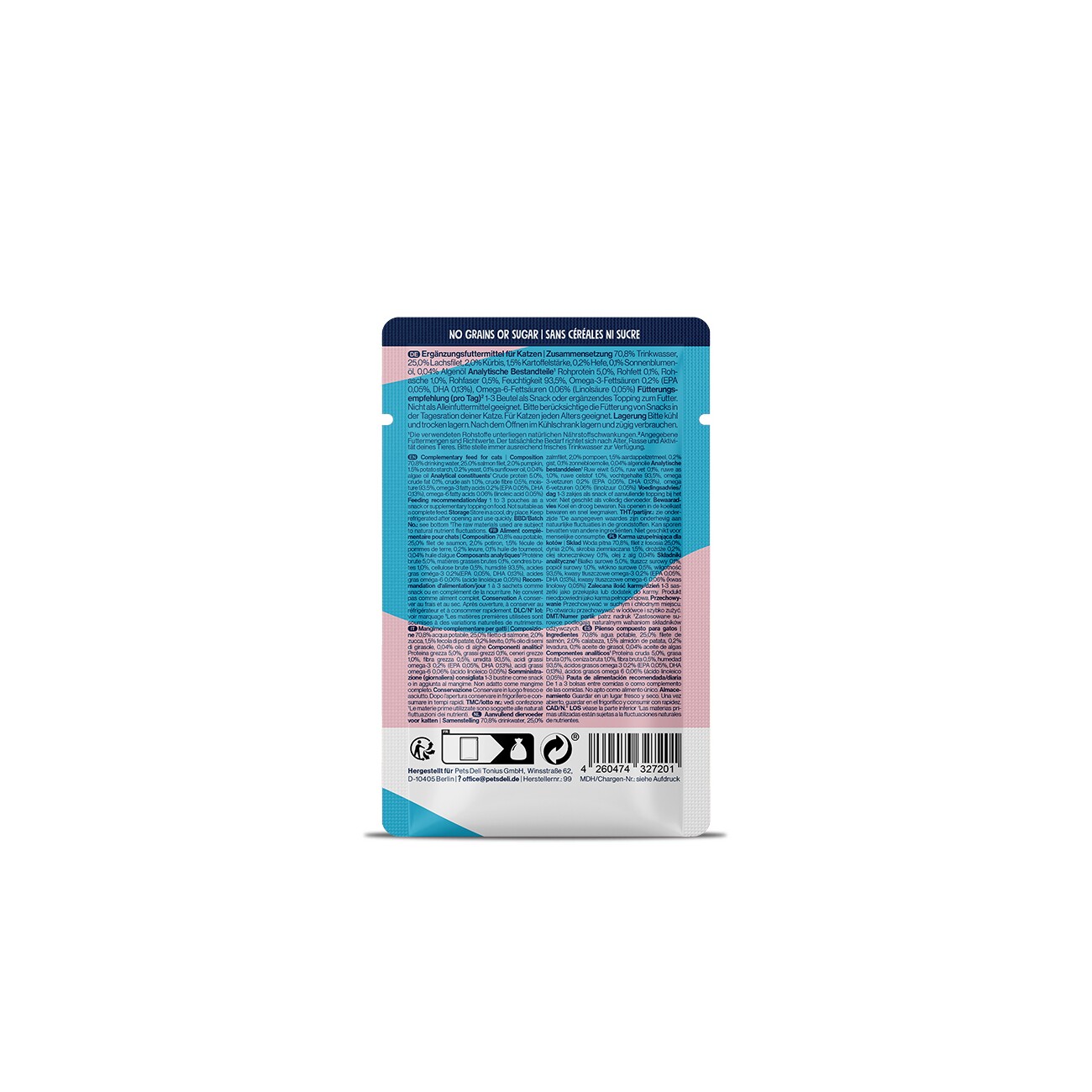 Pets Deli Snack Katze Adult Functional Suppe Beauty Lachs 12x40 g
