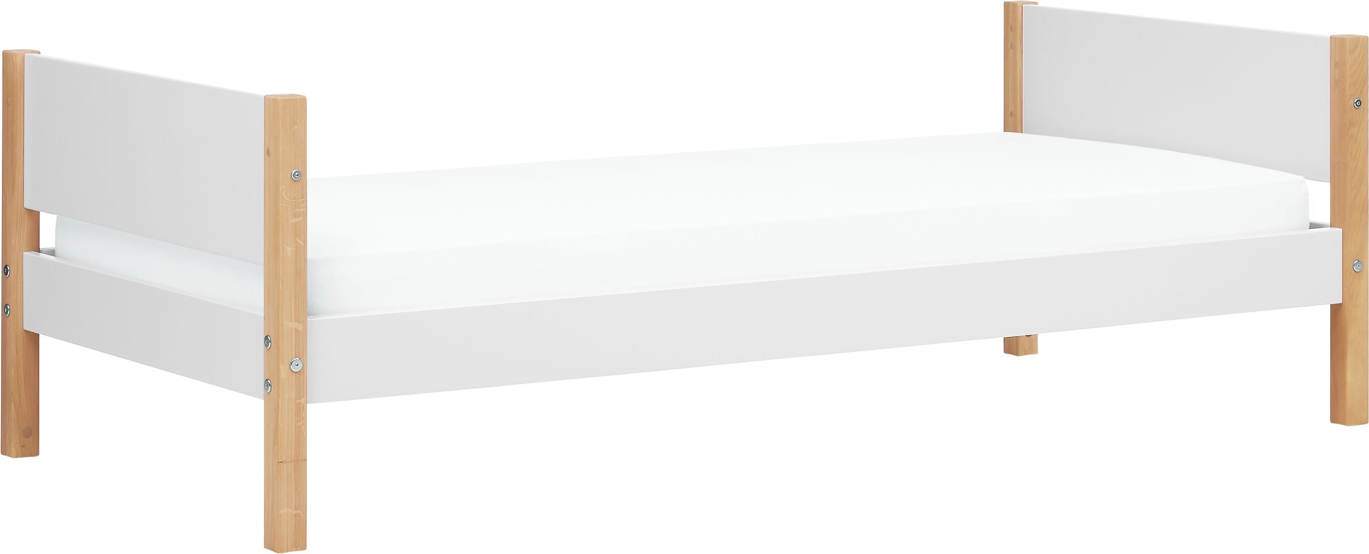Flexa NOR Einzelbett - Weiss / B: 100.0 cm x T: 210.0 cm x H: 67.0 cm