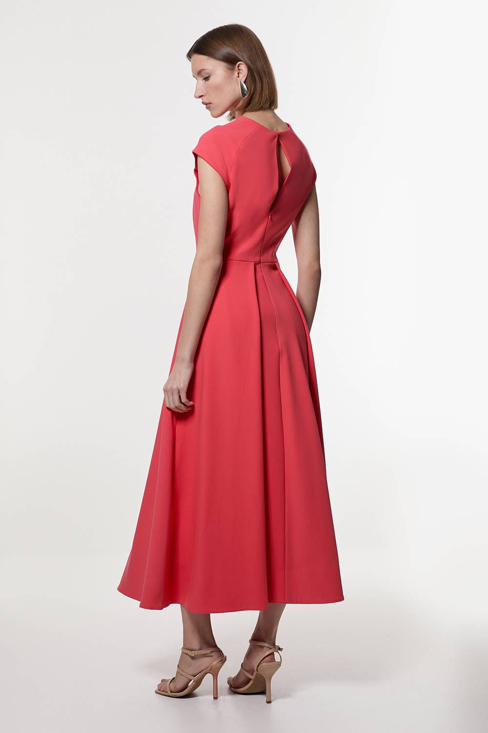 KarenMillen Robe Midaxi Ajustée À Jupe Ample En Tissu Stretch Compact