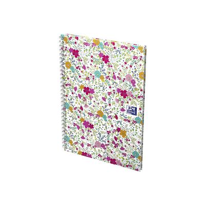 Oxford Floral - Carnet de notes à spirale - B5 - 120 pages - ligné
