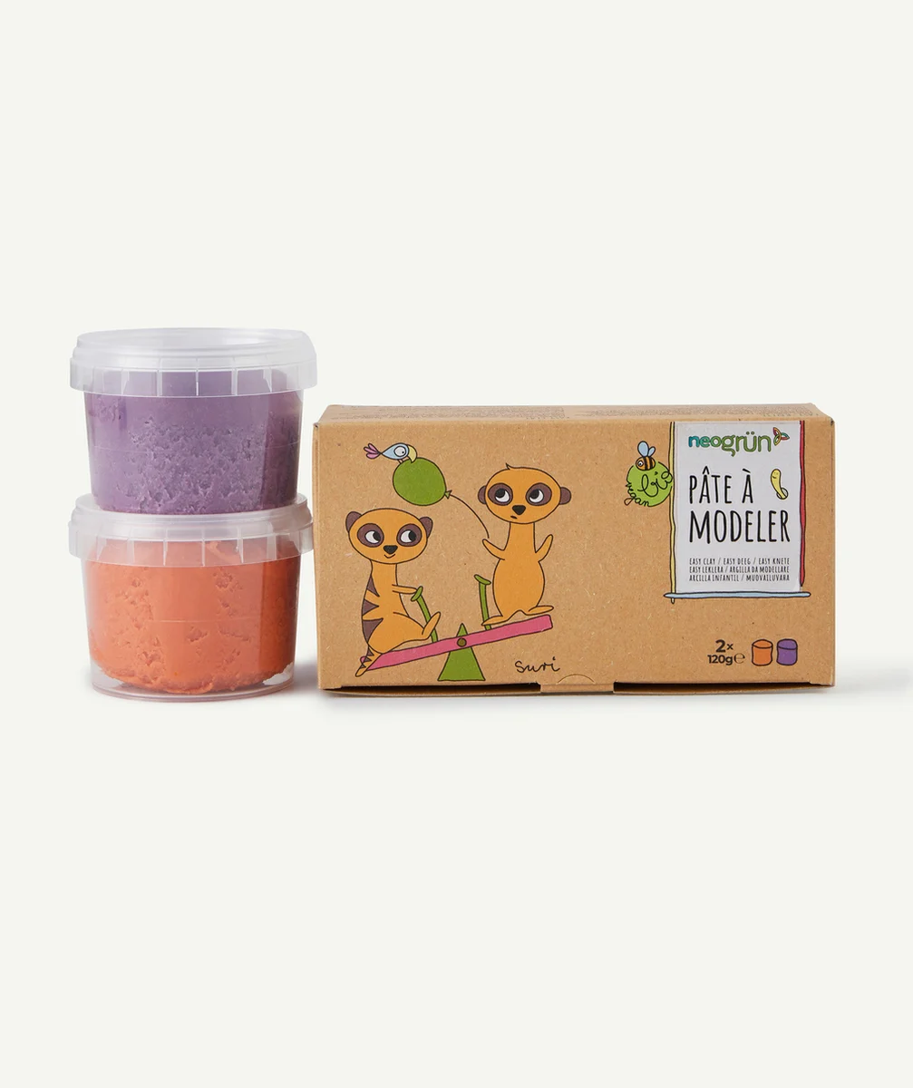 NEOGRUNPÂTE À MODELER ORANGE ET VIOLETTE ENFANT