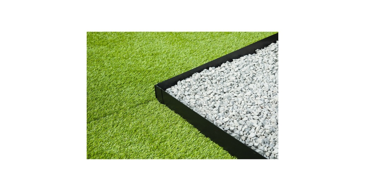 NatureBorderrand van verzinkt staal begrenzing  (Zwart (mat), 3x H 10,2 x 91,4 cm, Incl. 4x grondpennen)