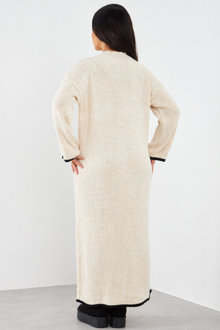 Robe pull beige longue