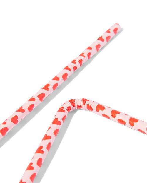pailles en papier cœurs - lot de 20