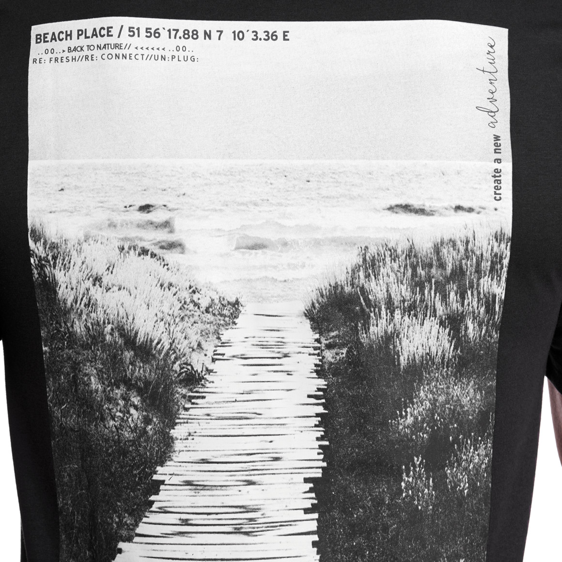 VanVaan Denim Herren T-Shirt mit Rücken-Print dunkelblau