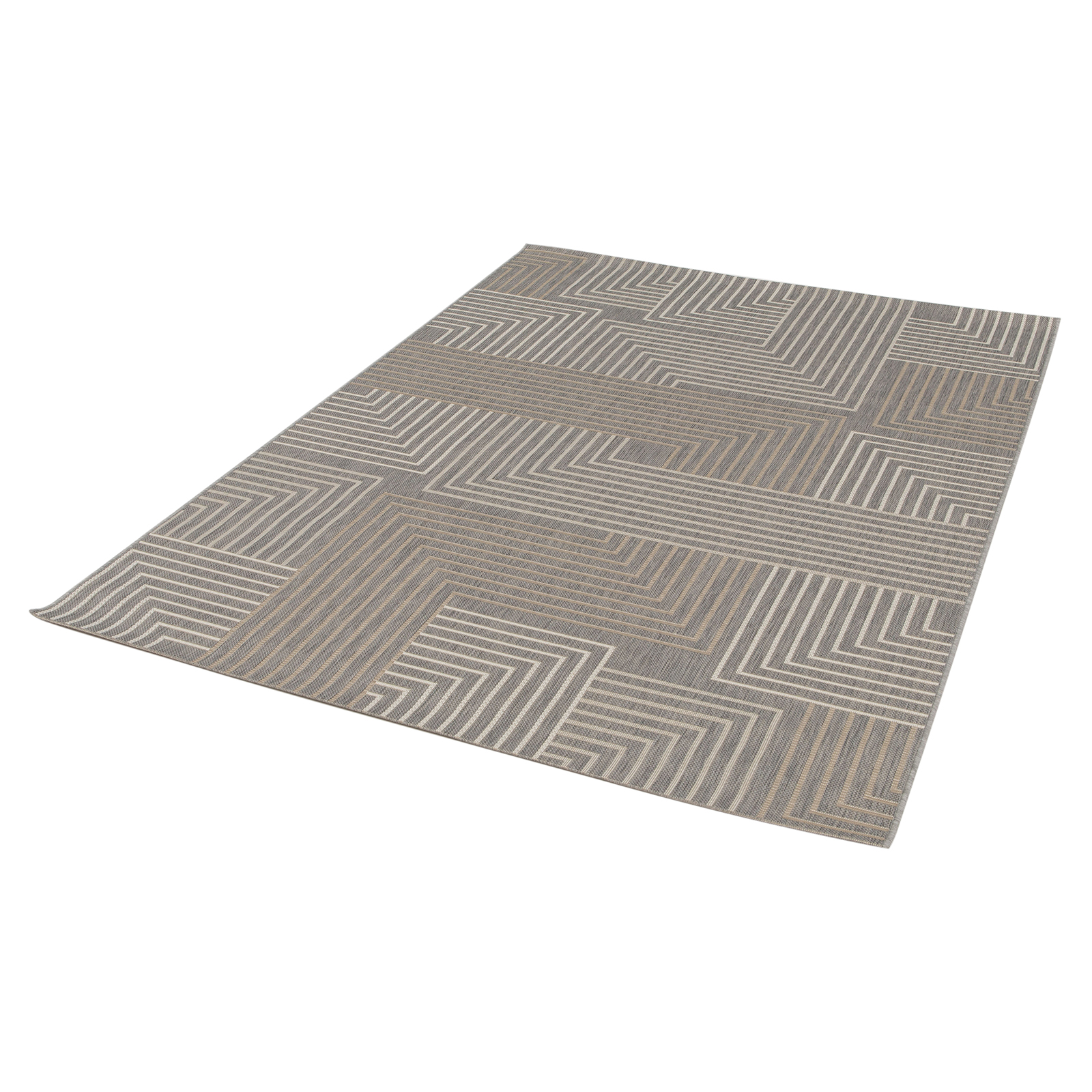 In-/Outdoorteppich - graumix - Linien - 80x150 cm