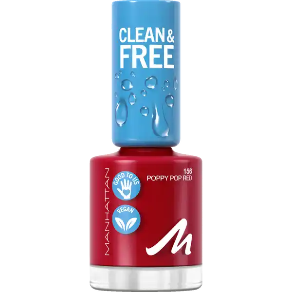 Clean & Free Nail Polish 156 Poppy Pop Red